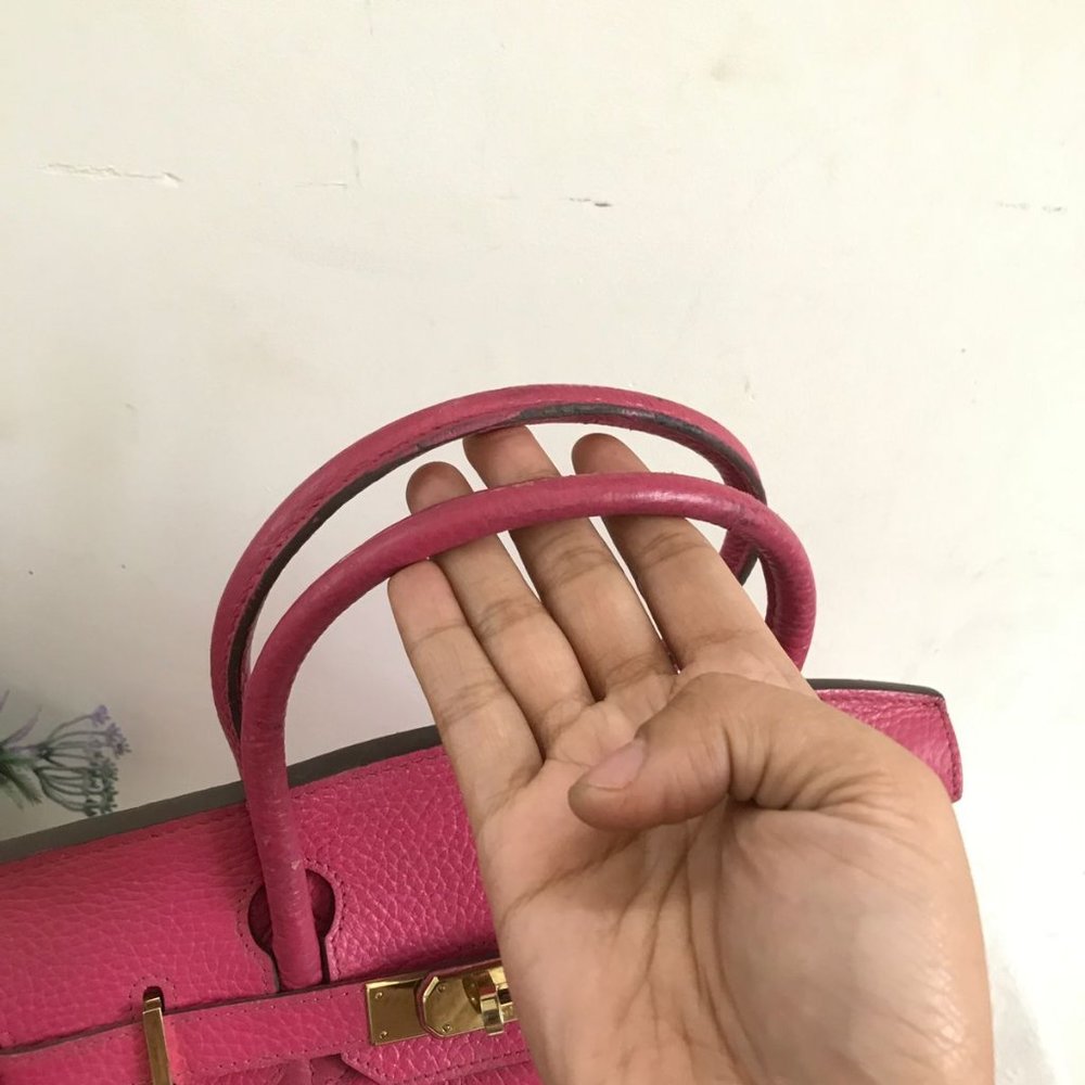 Hermes Birkin Handbag Rose Pourpre Togo With Gold Hardware 32 Pink - Picture 6 of 12